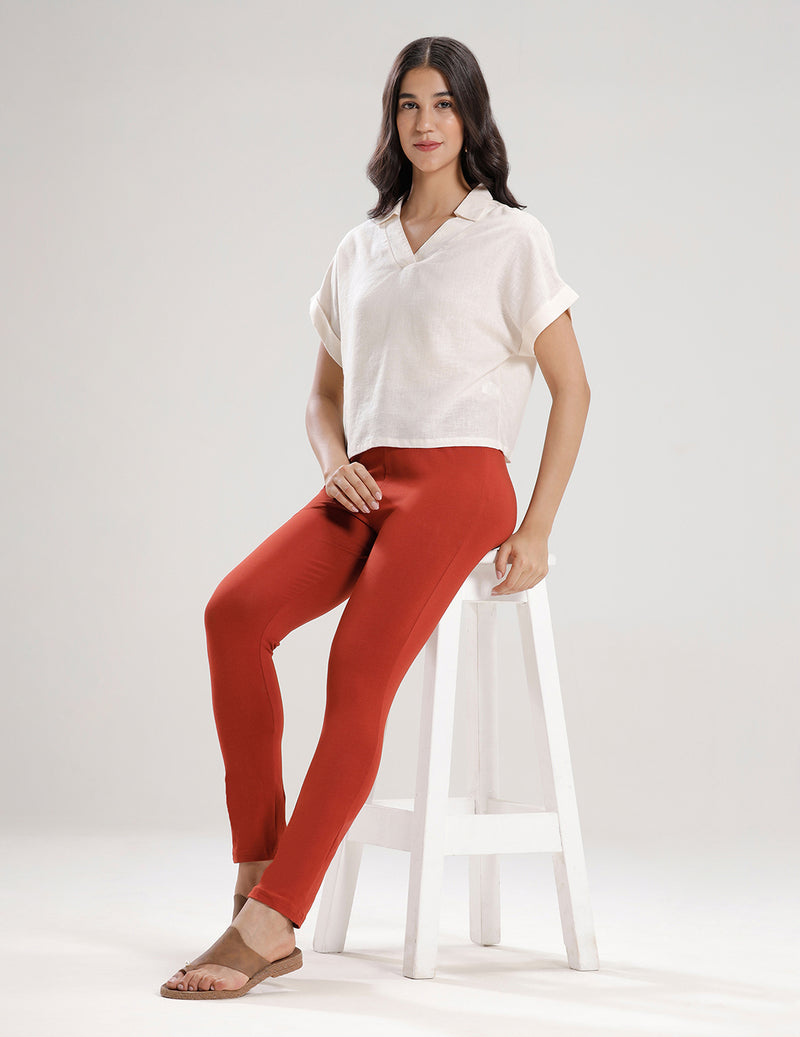 Women's Needle Pants Burnt Orange