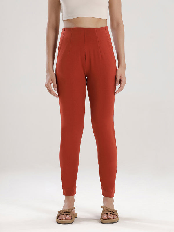 Super Stretch Kurti Pant-Burnt Orange - De Moza