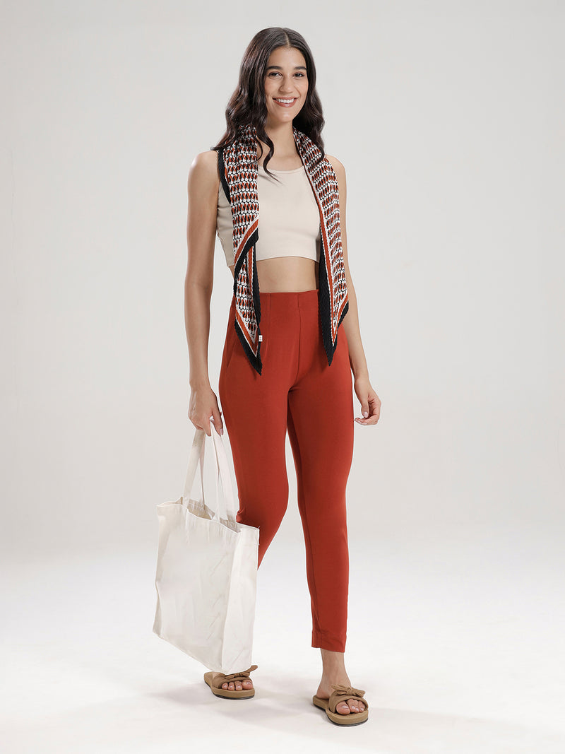 Super Stretch Kurti Pant-Burnt Orange