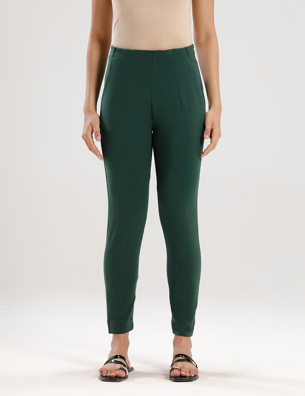 Super Stretch Kurti Pant-Dark Green - De Moza