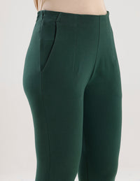 Super Stretch Kurti Pant-Dark Green