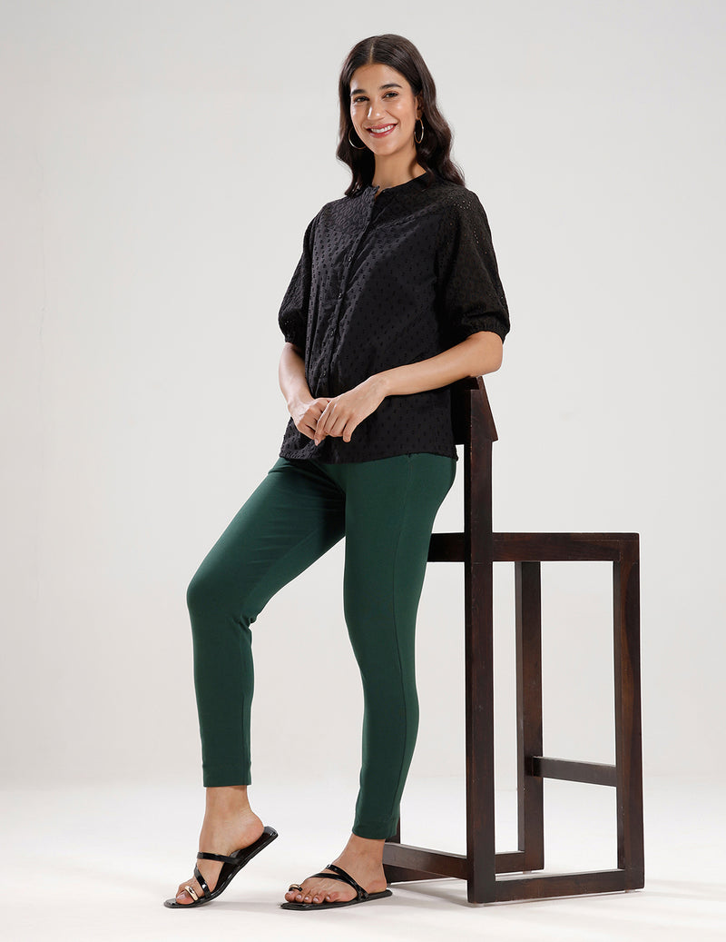 Super Stretch Kurti Pant-Dark Green