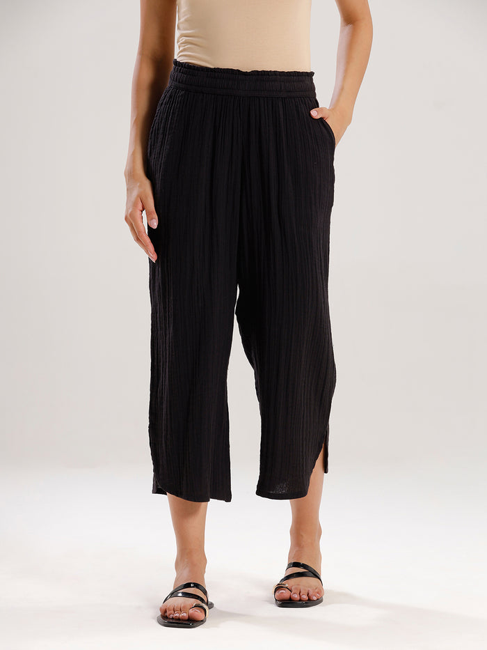 Crop Palazzo-Black - De Moza