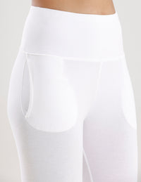 Ankle Length High Waist Leggings-White