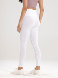 Ankle Length High Waist Leggings-White - De Moza