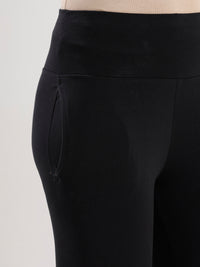 Ankle Length High Waist Leggings-Black - De Moza