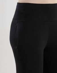 Ankle Length High Waist Leggings-Black