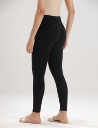 Ankle Length High Waist Leggings-Black