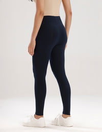 Ankle Length High Waist Leggings-Dark Navy Blue