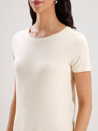 T-Shirt Regular Sleeve-Ecru - De Moza
