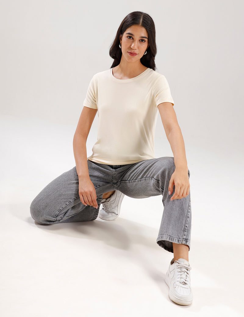 T-Shirt Regular Sleeve-Ecru