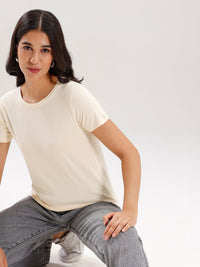 T-Shirt Regular Sleeve-Ecru - De Moza