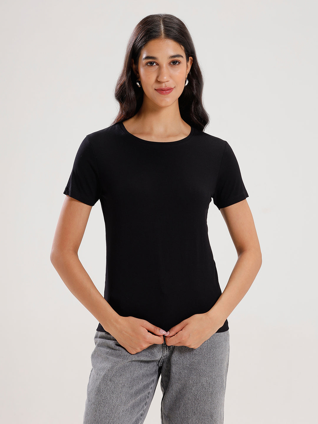 T-Shirt Regular Sleeve-Black - De Moza