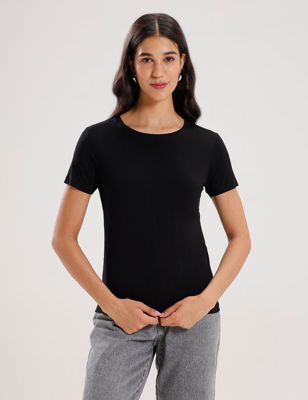 T-Shirt Regular Sleeve-Black - De Moza
