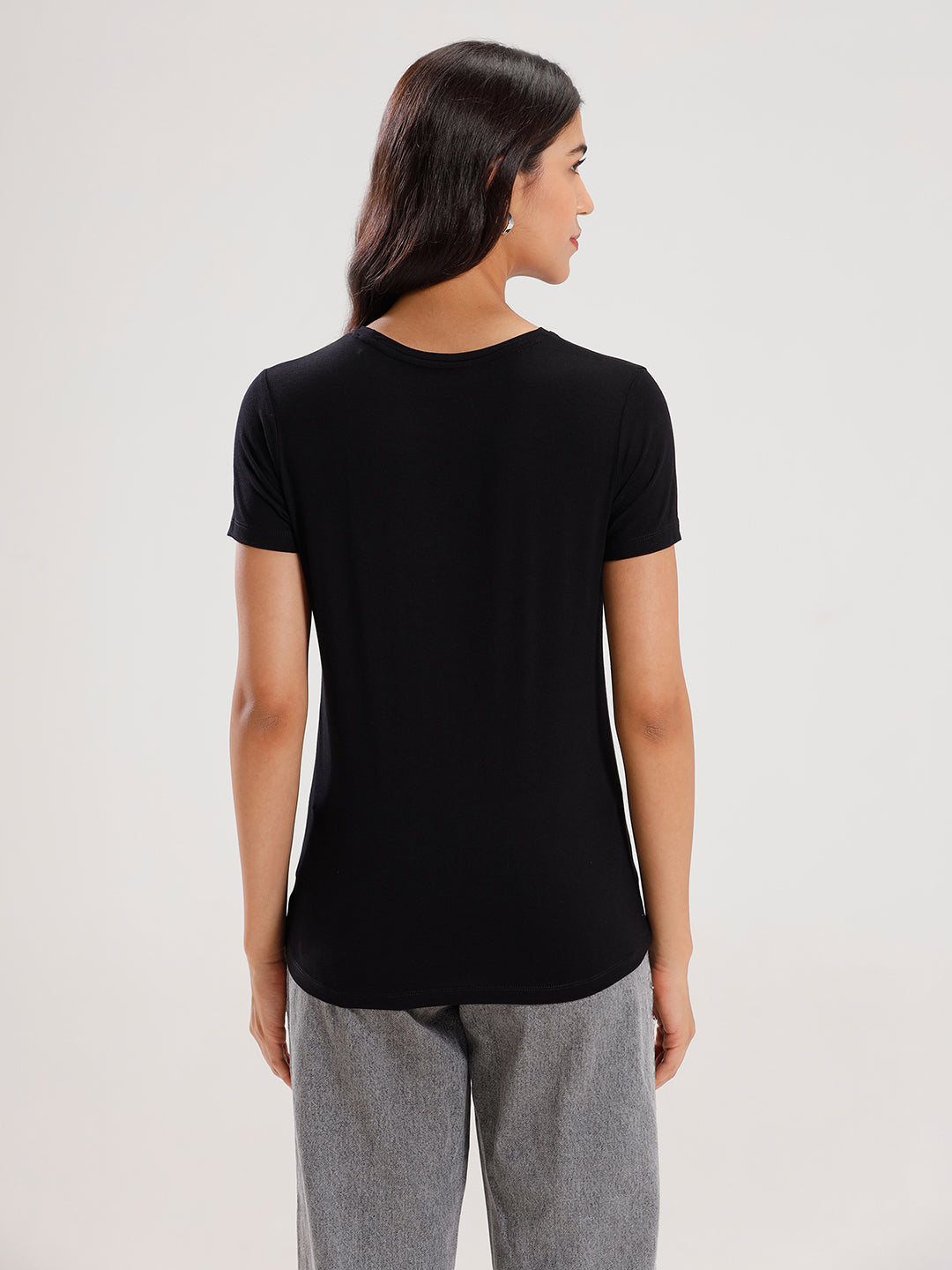T-Shirt Regular Sleeve-Black - De Moza