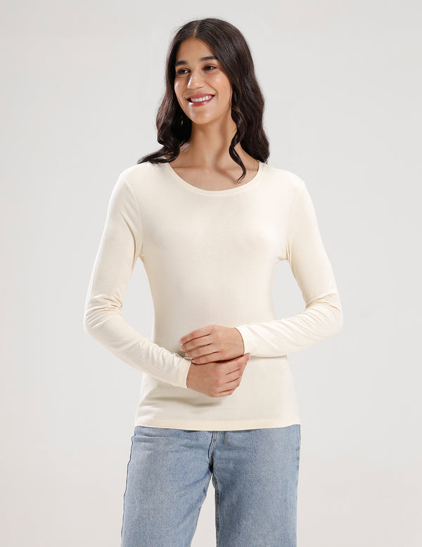 T-Shirt Long Sleeve-Ecru - De Moza