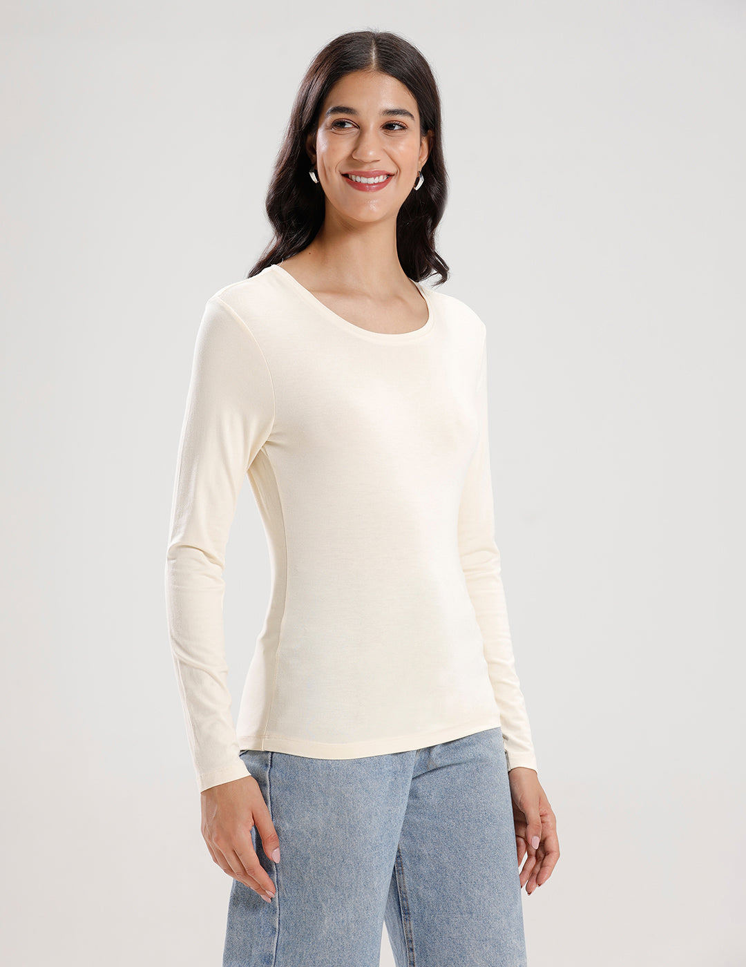 T-Shirt Long Sleeve-Ecru