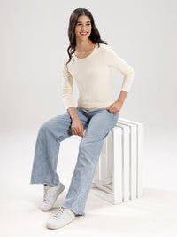 T-Shirt Long Sleeve-Ecru - De Moza