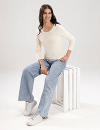 T-Shirt Long Sleeve-Ecru