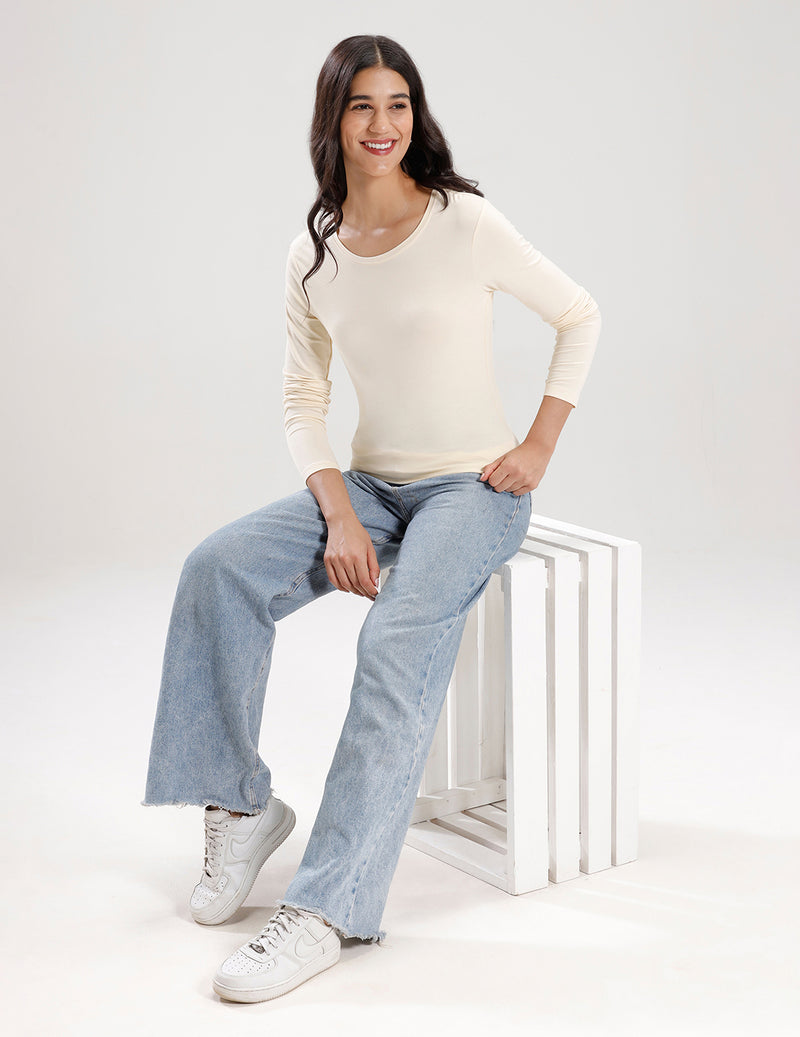 T-Shirt Long Sleeve-Ecru