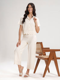 Crop Shirt-Offwhite - De Moza