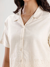 Crop Shirt-Offwhite - De Moza