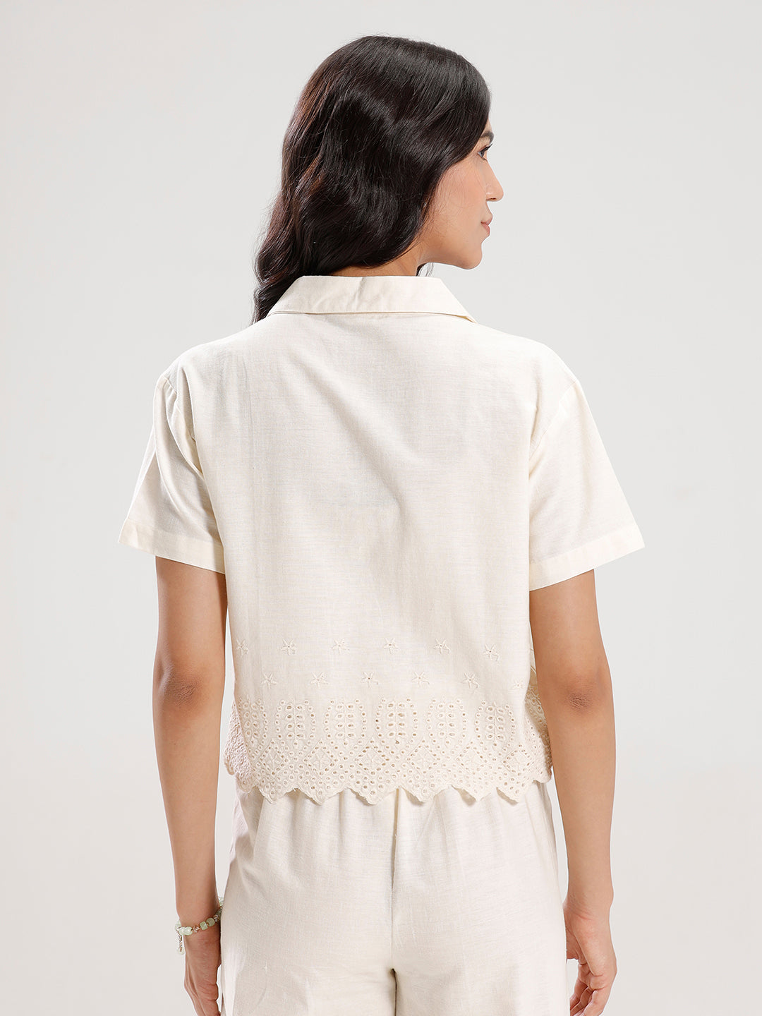 Crop Shirt-Offwhite - De Moza