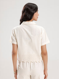 Crop Shirt-Offwhite - De Moza