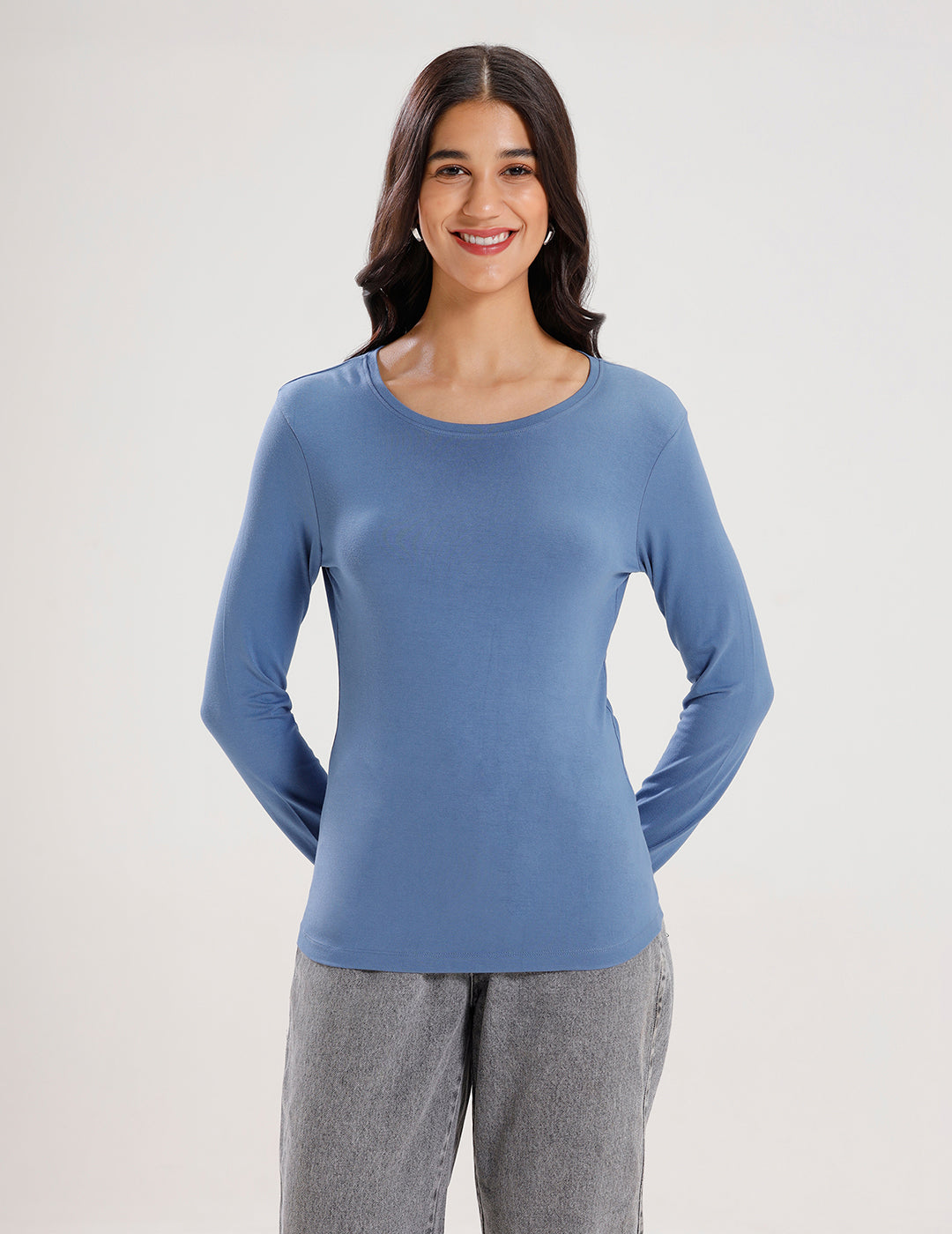 T-Shirt Long Sleeve-Airforce Blue