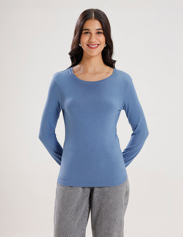 T-Shirt Long Sleeve-Airforce Blue - De Moza