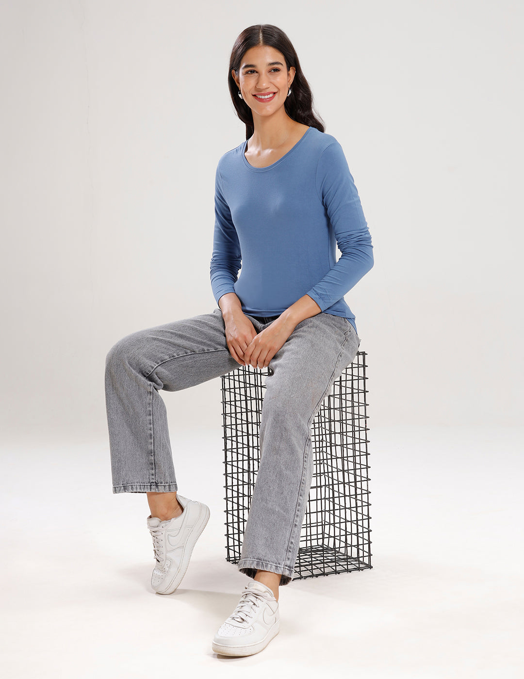 T-Shirt Long Sleeve-Airforce Blue