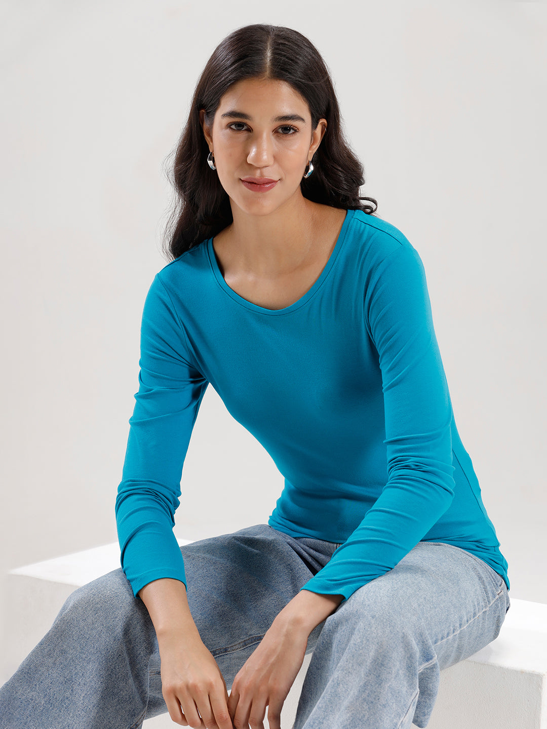 T-Shirt Long Sleeve-Teal - De Moza