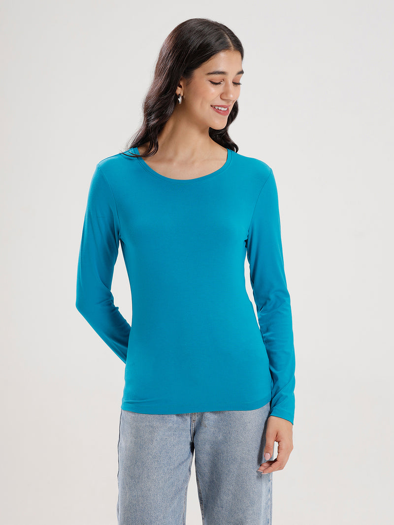 T-Shirt Long Sleeve-Teal - De Moza