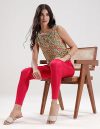 Shimmer Leggings-Cherry