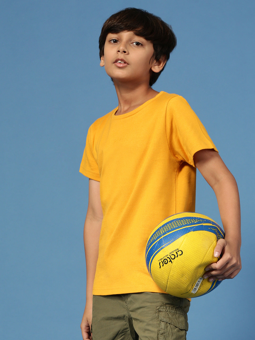 PIPIN Boys Printed T-Shirt Mustard