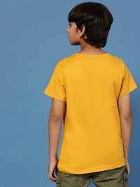 PIPIN Boys Printed T-Shirt Mustard