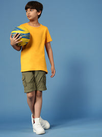 PIPIN Boys Printed T-Shirt Mustard