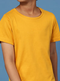 PIPIN Boys Printed T-Shirt Mustard
