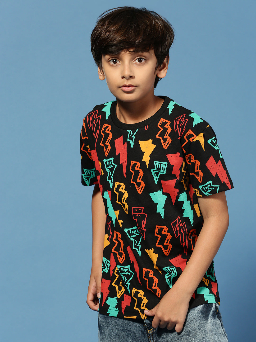 PIPIN Boys Printed T-Shirt Black