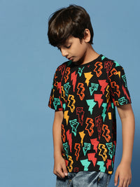 PIPIN Boys Printed T-Shirt Black