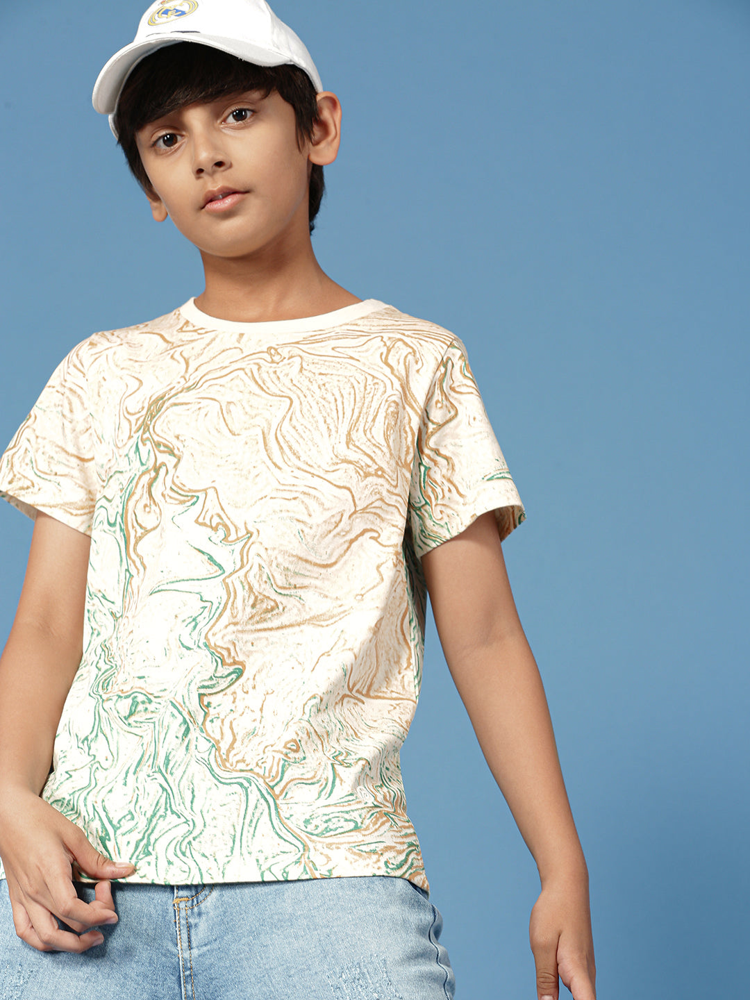 PIPIN Boys Printed T-Shirt OffWhite