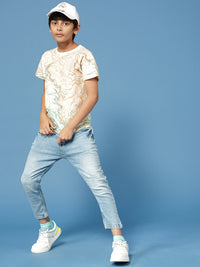 PIPIN Boys Printed T-Shirt OffWhite