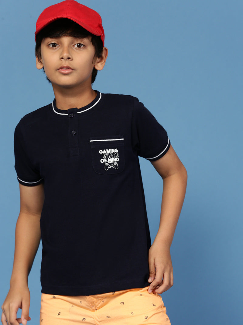 PIPIN Boys T-Shirt Navy Blue - De Moza