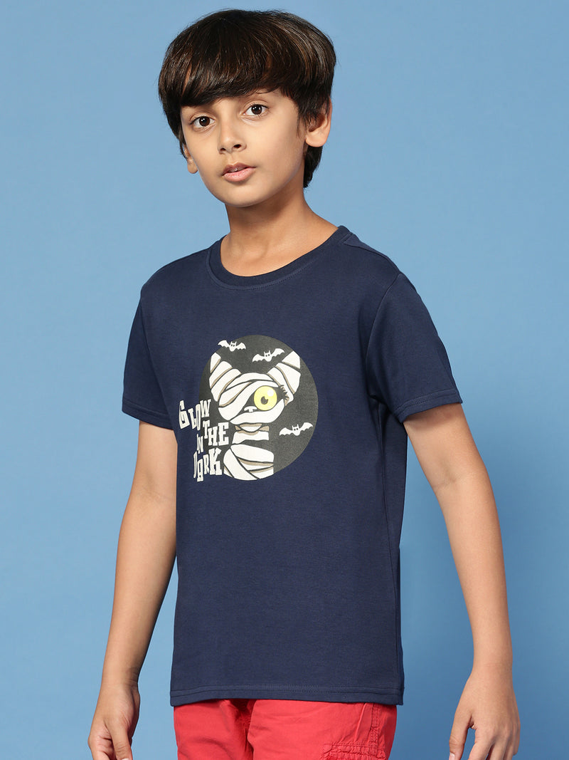 PIPIN Boys Printed T-Shirt Navy