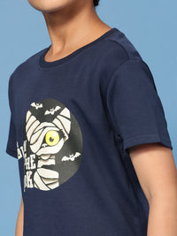 PIPIN Boys Printed T-Shirt Navy