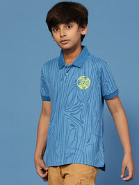 PIPIN Boys Solid T-Shirt Blue