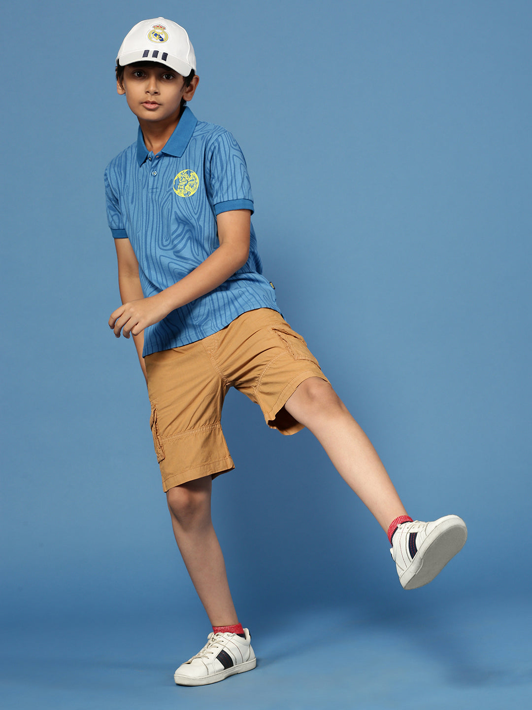 PIPIN Boys Solid T-Shirt Blue
