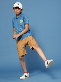 PIPIN Boys Solid T-Shirt Blue