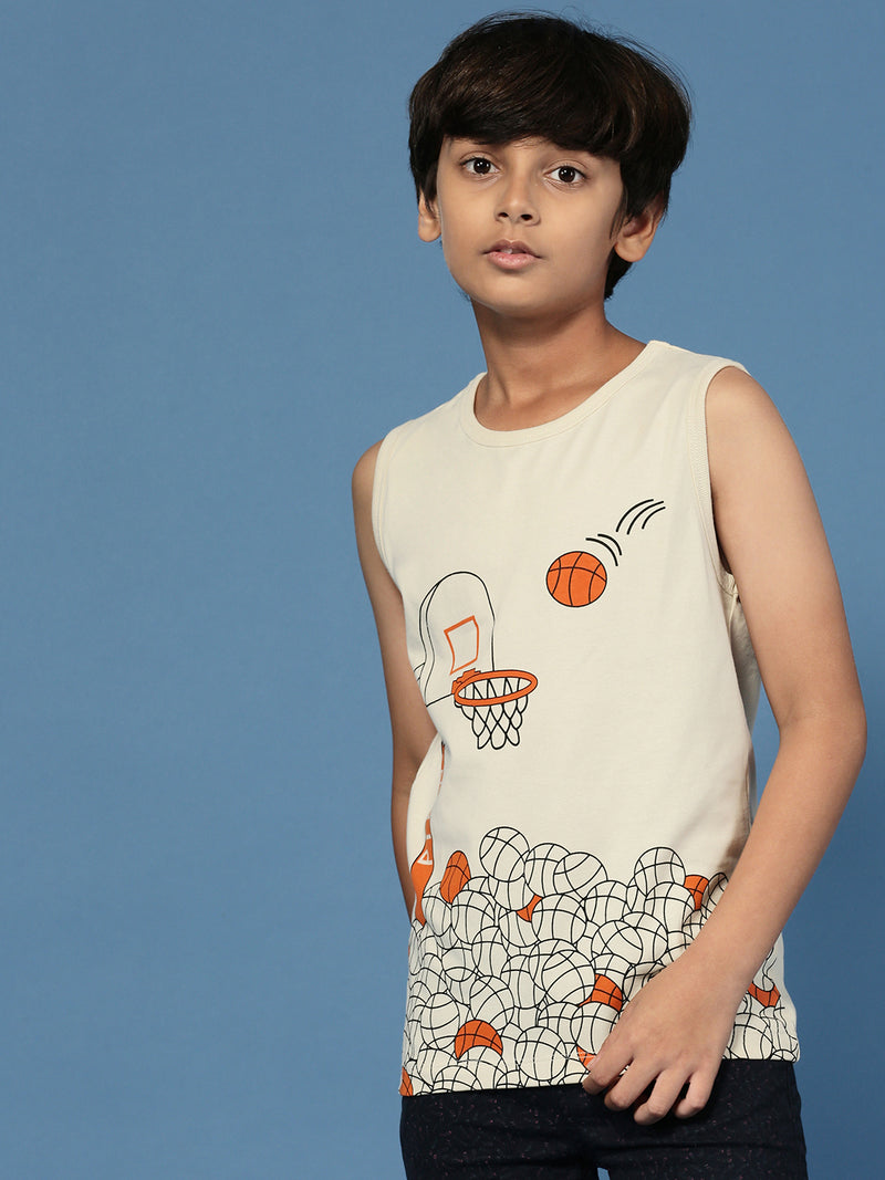 PIPIN Boys Solid T-Shirt Beige