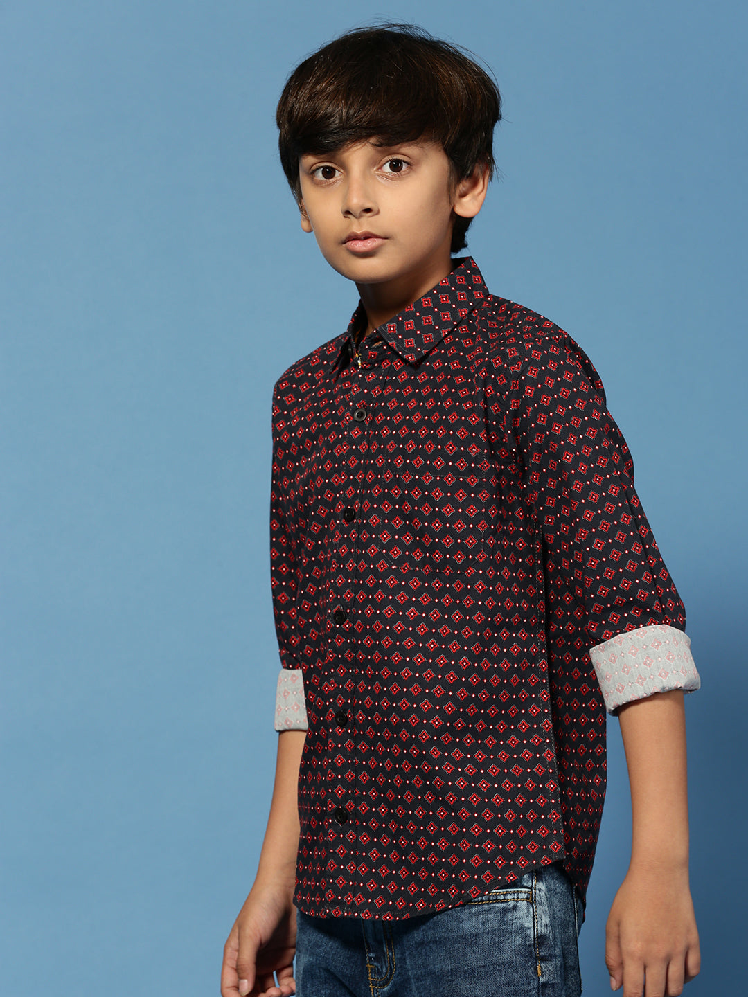 PIPIN Boys Printed Shirt Black